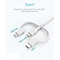 کابل تبدیل USB به Lightning/Type C/Micro USB انکر مدل A۸۴۳۶ PowerLine II طول ۹۰ سانتیمتر